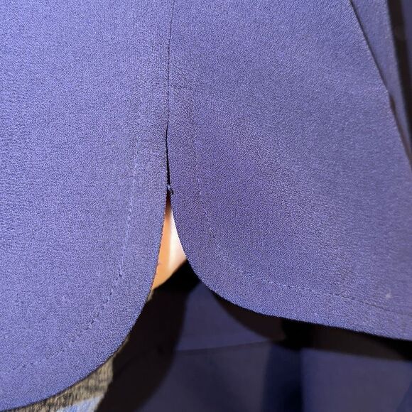 laundry by Shelli Segal 10 Midnight Navy Blue Quart Sleeve Back Zip Shift Dress - Picture 8 of 12